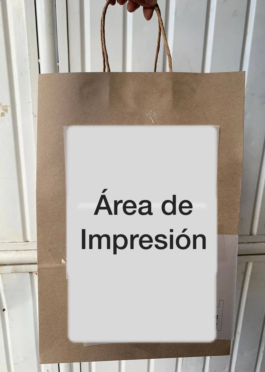 200 Bolsas Personalizadas de Papel Kraft 25x25x37 - IDEAL PARA RESTAURANTES Y TIENDAS (Copia)